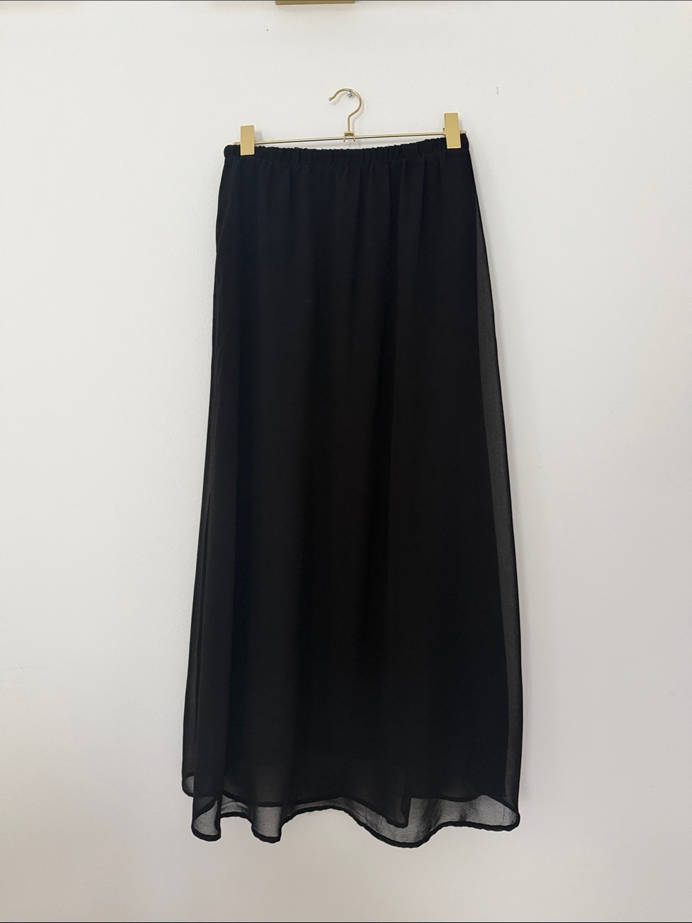 Forever 21 Black Sheer Maxi Skirt lined size medium